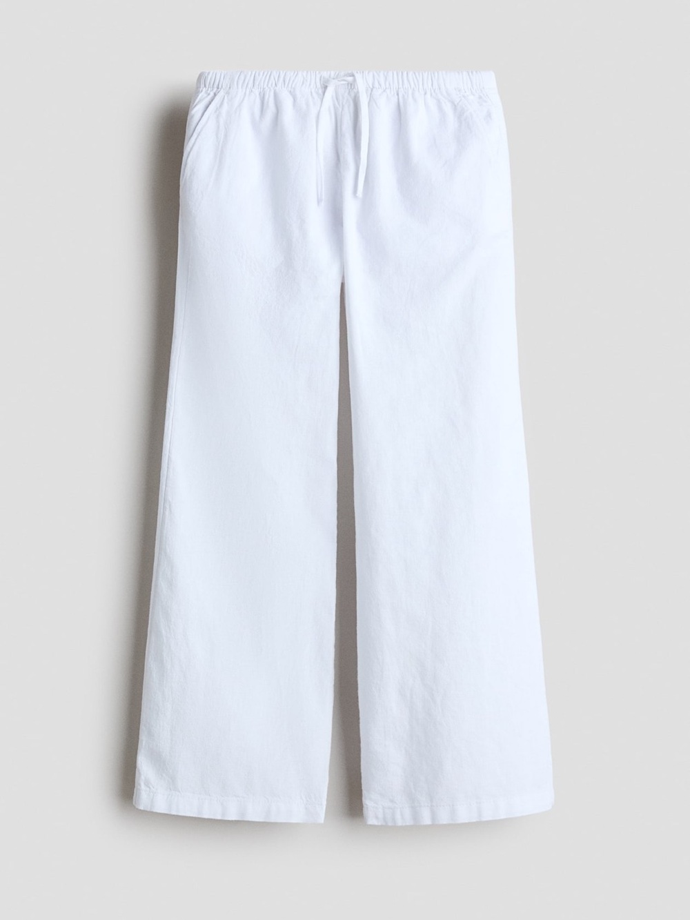 Divided White Linen Pants